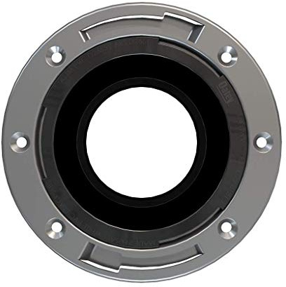 Oatey 43494 3 in. x 4 in. Fast Set Black ABS Closet Flange with Stainless Steel Ring, No Test Cap