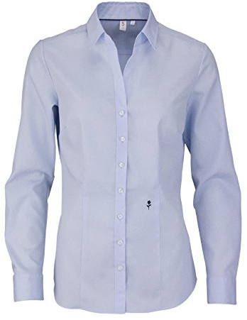 Silkesklistermärke dam blus – strykfri, smal skräddarsydd skjortblus – Slim Fit – skjortblus – skjortblus – lång ärm – 100 % bomull