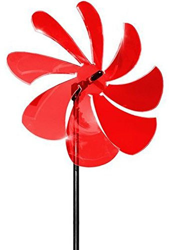 elliot 1023003 Lichtzauber Windrad 25 cm, inklusive 100 cm Stab, rot
