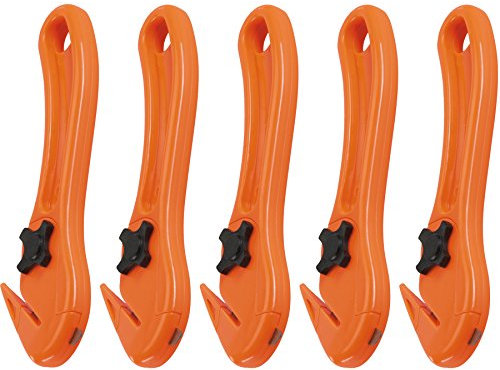 White Hinge 5X Safety Box Cutters/Film Slitters - High Visibility Package Openers