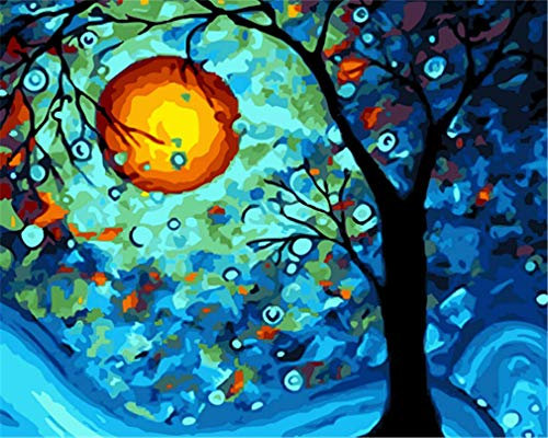 YEESAM ART Neuheiten Malen nach Zahlen Erwachsene Kinder, Baum der Träume Baum des Lebens 40x50 cm Leinen Segeltuch, DIY ölgemälde Weihnachten Geschenke