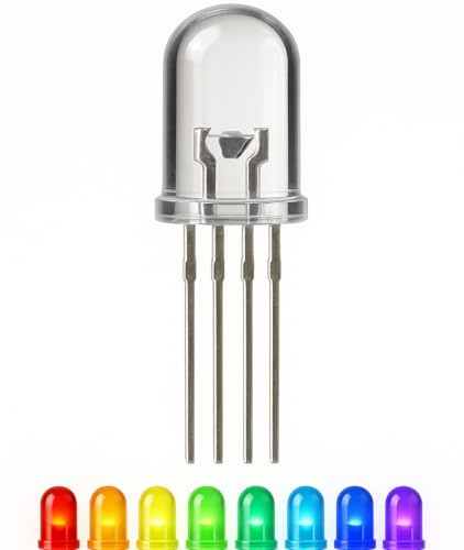 Lumetheus LED 5mm Färg RGB 100 Stycken Röd = 400 mcd/grön = 1500 mcd/blå = 700 mcd Lysdiod 3V Diod4 Pin LEDs