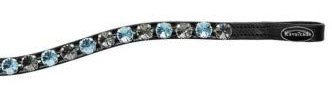Stirnband Diamond, gebogen, schwarz/grau-hellblau, V
