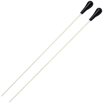 Hordion 2 Pcs 15 Conducting Baton Music Conductor Baton Orchestra Baton with Pear Shaped ABS Handle, Black