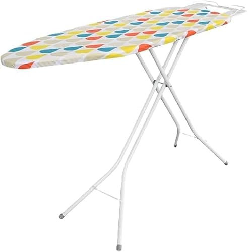 Lightweight Folding Ironing Board Iron Board Iron Rest Sturdy 4 Leg With Strong Frame And 100% Cotton Cover Ironing Boards Free Standing Compact Easy Carry Camper Van Caravan (105x33cm)