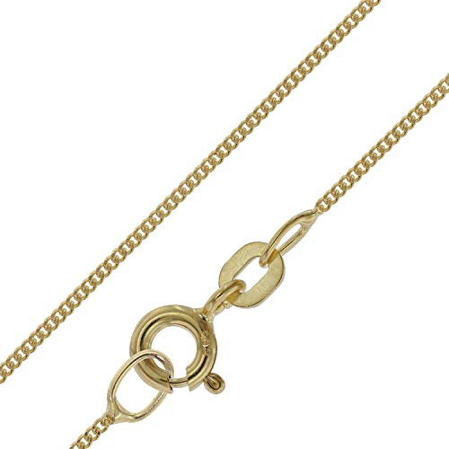 trendor Feine Panzerkette für Anhänger 585 Gold Flachpanzer 0,8 mm 39590 | eleganter Halsschmuck aus Echtgold für Damen, wunderschöne Geschenkidee,