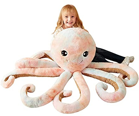 IKASA Groß Krake Octopus Stofftier Riesenkrake Plüschtiere für Kinder,75cm Gross Kuscheltier Plüschtier Riesiges Plüschtiere Jumbo Plüsch Spielzeug