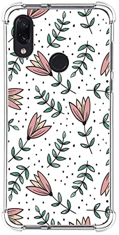 Tumundosmartphone Coque Silicone Anti-Chocs pour Xiaomi Redmi Note 7 Design Dessins - Fleurs 01