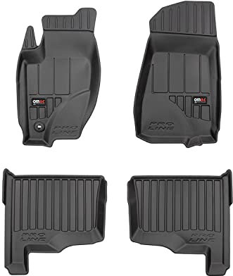 Fußmatten Gummimatten kompatibel mit Jeep Grand Cherokee III 2004-2010 OMAC Premium 3D Schwarz TPE Gummi