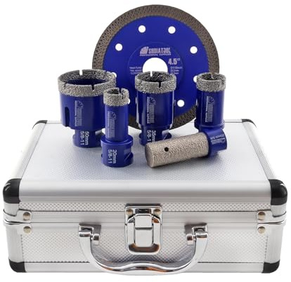 SHDIATOOL Diamond Drill Core Bits Set Milling Bits for Porcelain Hole Saw Cutter for Tile Marble Ceramic Granite Saw Blade Kit 5/8-inch-11 6pieces
