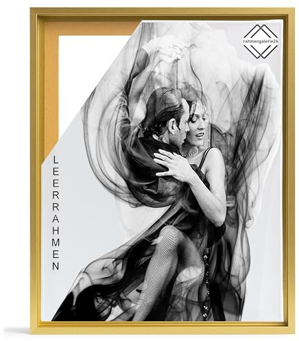 rahmengalerie24 Bilderrahmen Leerrahmen für Leinwand Bilder auf Keilrahmen | Format 40x40 cm Farbe Gold