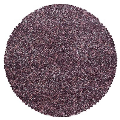 Carpetsale24 Runder Hochflor Teppich Ø 80 cm Pink – Shaggy, Flauschig & Pflegeleicht, Meliert, Jute-Rücken – Ideal für kleine Räume & Eingangsbereich