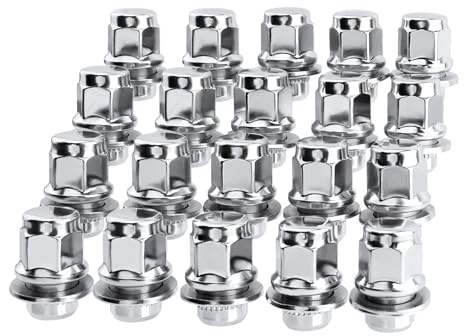 20 Pcs Chrome Closed End Mag Style Lug Nuts 12x1.5 Lug Nuts with Washer 13/16 (21mm) Hex Compatible with Toyota Corolla Camry Tacoma Lexus