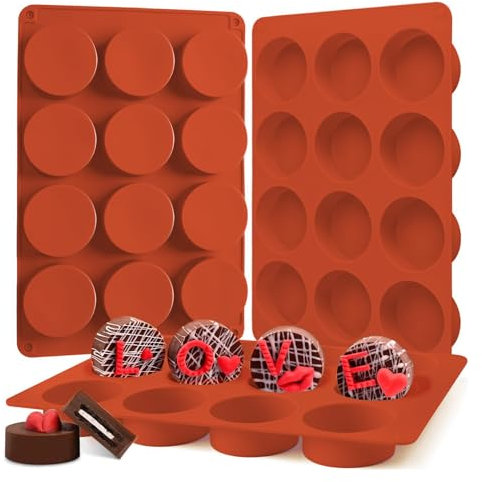 MARUKO 3Pcs Round Silicone Moulds, Christmas and Thanksgiving Gifts,Homemade,Mini Cheesecake Moulds, Silicone Cake Mold Chocolate Mold for Round Cylinder Candy Jello Cake Chocolate