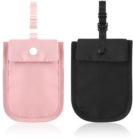 2 Stück BH Geldbörse,Geheimer BH-Tasche,Versteckte Undercover Reise BH Tasche,Anti-Diebstahl BH-Brieftasch mit Verstellbarem Gummiband,Versteckte Stash-Tasche Geldbeutel,für Reisepass Geld Wertsache