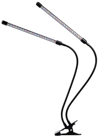 Pflanzenlampe LED, 6000K Wachstumslampe für Zimmerpflanzen mit automatische Zeitschaltuhr & Clip für kleine Pflanzen (Rot Weiß)
