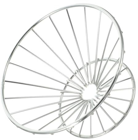 Zerodeko Iron Fruit Basket Metal Mesh Bowl Decorative for Fruits Holder for Countertop Silver Tone for Home