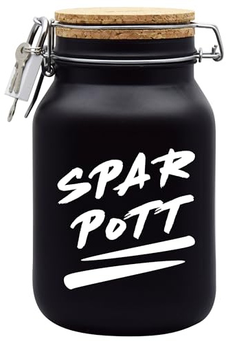 Spardose Spar Pott Geld Geschenk Idee Schwarz XL