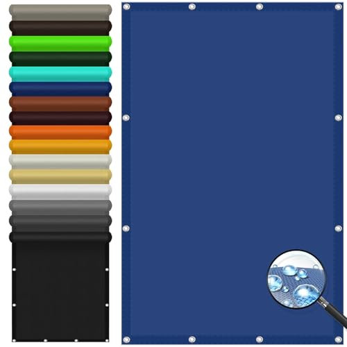 Vela Ombreggiante Quadrata 5 x 6.5 m Anti Uv, Resistenza Allo Strappo Telo Ombreggiante Impermeabile con Corda di Fissaggio per Serre Carport Piscine Cortili, Blu Scuro