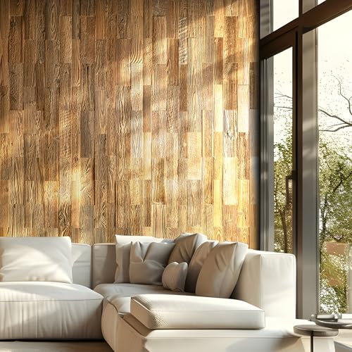 Wooden Wall Design Modèle « Amber Mini » Panneaux muraux en bois recyclé 1m2