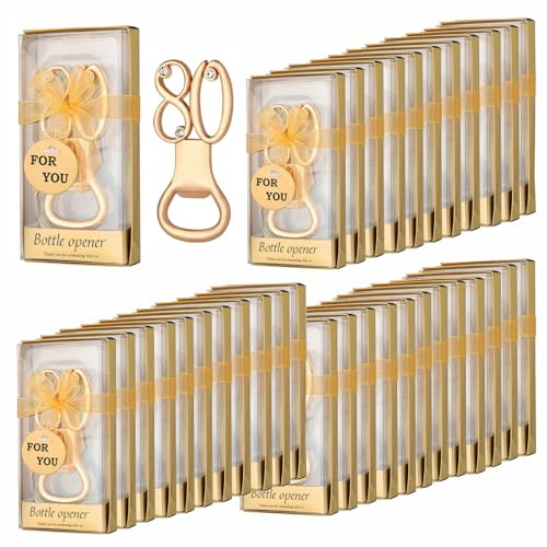 BestAlice 24 Pezzi Apribottiglie Oro Bomboniere per Feste di Compleanno, Bomboniere per 80 Anniversario per Ospiti, Numero Decorazioni per Feste di 80° Compleanno, Apribottiglie
