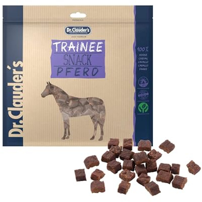 Trainee Snack Pferd | Leckerli für Hunde & Katzen | 500 g | Mit FOS | Dr. Clauder's | Ergänzungsfuttermittel für Hunde & Katzen | 95 % Pferdefleisch | Schonend dampfgetrocknet
