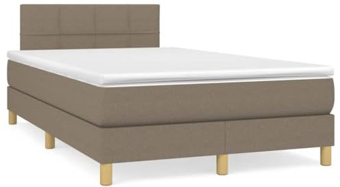 qohoio Boxspringbett mit Matratze & LED Bett Mit Bettkasten Bett Boxspringbett Betten Boxspringbett Mit Matratze Taupe 120x190 cm Stoff - 3270092