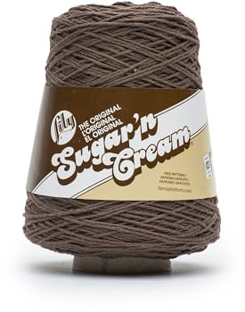 Lily Sugar N Cream Cones Warm Brown Yarn - 1 Pack of 400g/14oz - 100% Cotton - #4 Worsted (Medium) - 674 Yards - Knitting/Crochet | #4 Worsted Yarn, 100% Cotton Cone Yarn for Crochet, Knitting, Dishcloths and Crafts, 674 Yards, 400g/14.11oz, 1-Pack