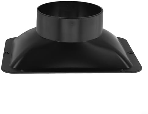 Connettore di sfiato con flangia da parete in ABS, adattatore per tubo di ventilazione per cappa da cucina, nero (100 mm)