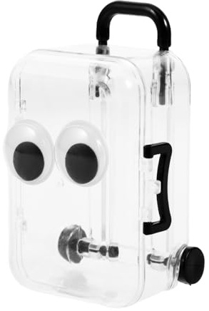 WEKADRIN Mini Caja Organizadora Transparente para Joyas con Ruedas Extensibles y Diseño Portátil Maletín Ligero para Almacenamiento y Rápido