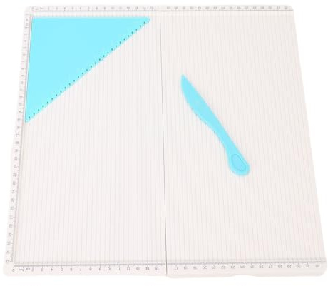 Tomotato Planche de pliage avec outil triangulaire 320x320mm, Design rainuré pour marquage précis, Outil de pliage manuel portable pour artinat papier, Construction en plastique