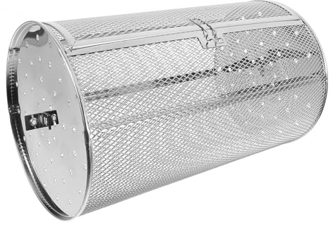 Housoutil Asador Giratorio de Acero Inoxidable 180X300 MM para Horno y Freidora de Aire Cesta para Asar Verduras Frutos Secos y Brochetas Utensilio de Cocina Multiusos para Barbacoa