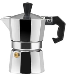 Coffee Maker Pot Aluminum Mocha Espresso Percolator Pot Coffee Kettle Cafetera Home Outdoor Stovetop Cafe Tools Sliver Red Black(1cup(50ml))