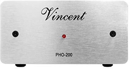 Vincent PHO-200 Phono-Vorverstärker, kompaktes Aluminium-Gehäuse, für Plattenspieler mit MM und MC-Abtast-Systemen, Silber
