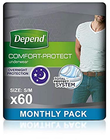 Depend Comfort Protect Incontinence Pants for Men, Small/Medium - 60 Pants