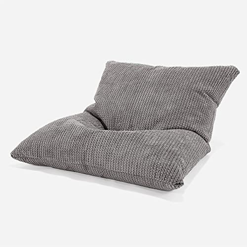 Lounge Pug Kinder Sitzkissen, Anthrazit Pom-pom Waffelstof, Bean Bag, Sitzsack fur Kinderzimmer, Bodenkissen