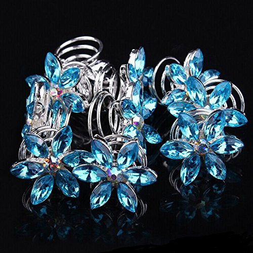 Slivercolor 10 Stück Frauen Spirale Haarnadel Haarclips Haarklammern Mädchen Haarschmuck mit Strass Haarklammern