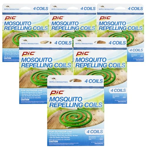 PIC Mosquito Repelling Coils, 4 Count Box - Mosquito Repellent for Outdoor Spaces (24 Count)