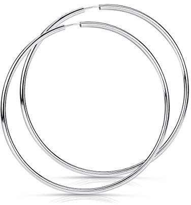 Damen Creolen Silber 925 Ohrringe 2,5mm breit | Klassische Kreolen aus hautfreundlichem 925 Sterling Silber in 8 Größen erhältlich von MATERIA by Matthias Wagner