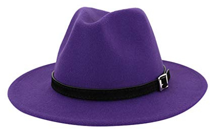 Zylione Herren & Damen Fedora Hut Trilby Hüte aus Baumwollfilz Fedora Trilby Hut Große Kostümzubehör für Herren Panama Kappe Zusammenklappbar für Reisen, B-lila, Einheitsgröße