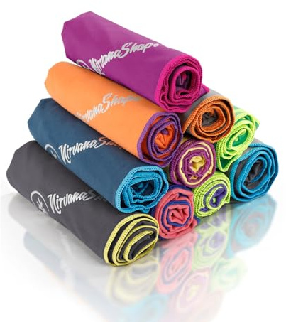 NirvanaShape Asciugamano Microfibra | 14 colori | 8 taglie | Asciugatura Rapida, Leggero, Assorbente | Asciugamano da Viaggio/Asciugamano da Bagno | Ideale per Viaggi, Spiaggia, Yoga, Sauna