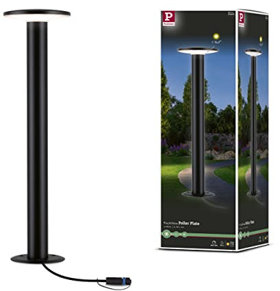 Paulmann Plug & Shine LED Bollard Light Plate Single Light IP44 3000K 6,1W Anthracite 94312
