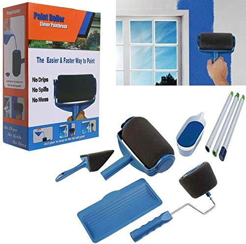 Set Rullo pennello pittura Paint Roller 6 pz muri pareti vernice angoli no gocce