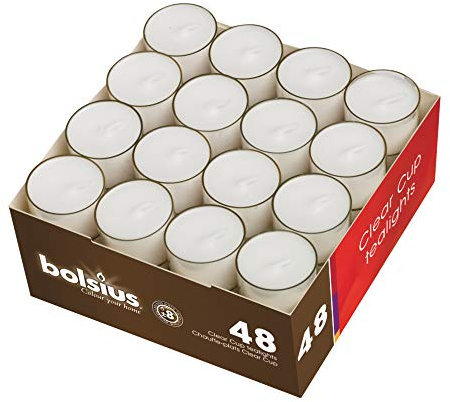 bolsius 8-Stunden-Brennende Teelicht Set (Unparfümiert, 16 Stück, Blau, Rund, Indoor, Dekoration, Ambiente)