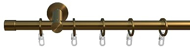 tilldekor Gardinenstange Andrax/messing-matt/Ø: 12mm / Länge: 180cm / Komplettset/Vorhangstange inkl. Befestigungsmaterial