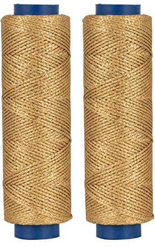 Shelver Gewachster Goldfaden zum Basteln, 1 mm gewachste Schnur für Schmuckherstellung, Goldschnur für Kugeln, Ornamente, Geschenkanhänger, 200 Meter