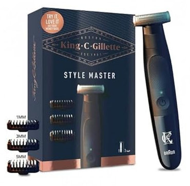 King C. Gillette Style Master - Trimmer per il viso senza fili da uomo con lama 4D