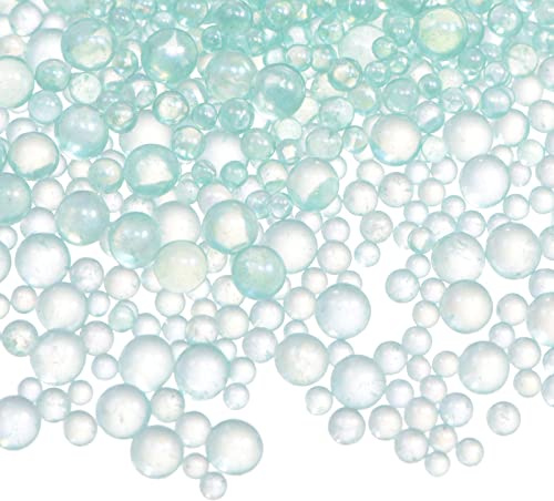 sourcing map Resin Bubble Beads 450g 1-3mm Glass No Hole Mini Filler Beads Resin Supplies Accessories Droplet Bubble Beads for Jewelry Making Resin Mold DIY Craft, Sea Green