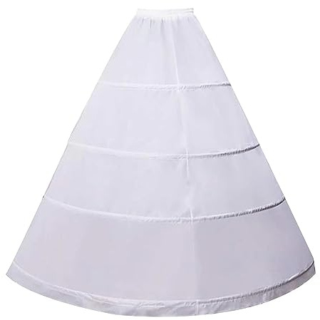 KALUROIL Jupon Robe De Mariée -Jupon à 4 cerceaux pour Femme - Longueur au Sol - Crinoline - Blanc - Élégance et Confort