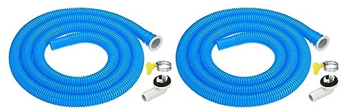 PATIKIL 5ft Air Conditioner Drain Kit, 2 Kit Universal Drain Connector AC Drain Hose with Clamp for Mini-Split Window AC Unit Faucet, Blue